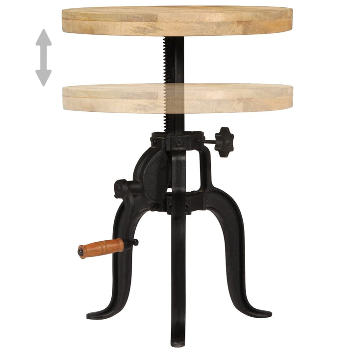 sidebord 45 x (45-62) cm massivt mangotræ og støbejern