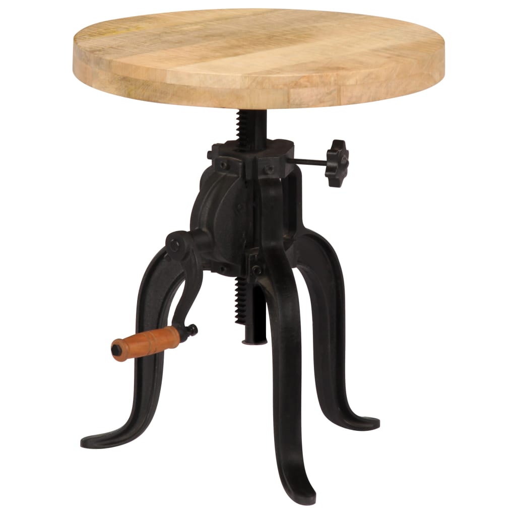 sidebord 45 x (45-62) cm massivt mangotræ og støbejern