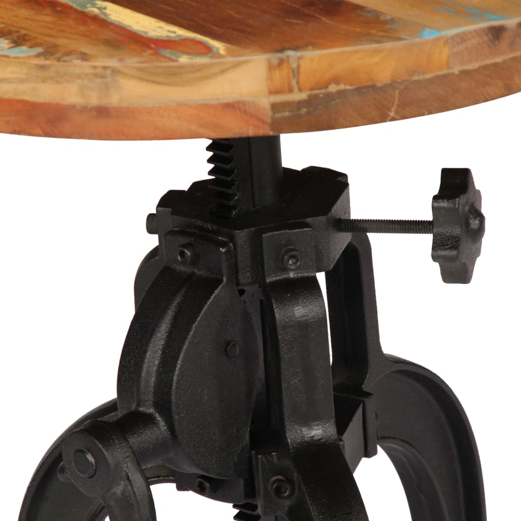 sidebord 45x(45-62) cm massivt genbrugstræ og støbejern