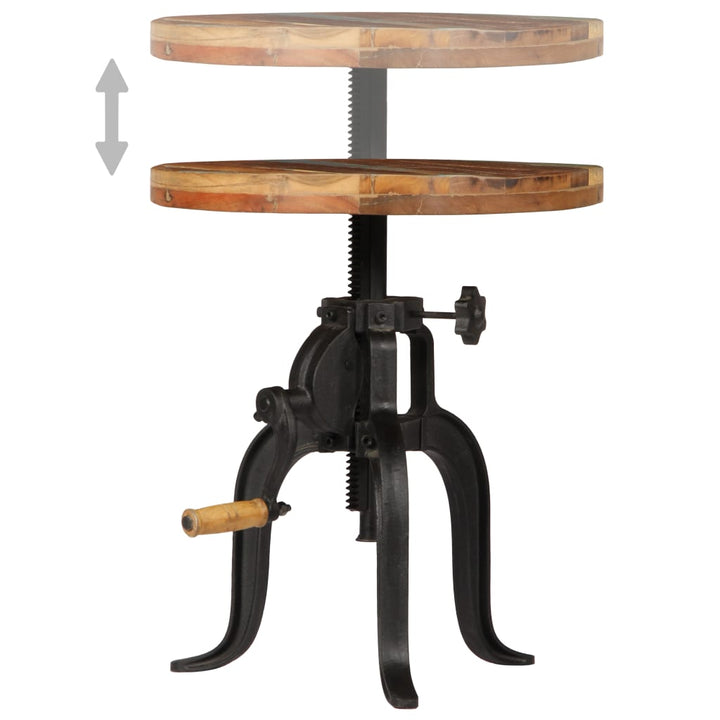 sidebord 45x(45-62) cm massivt genbrugstræ og støbejern