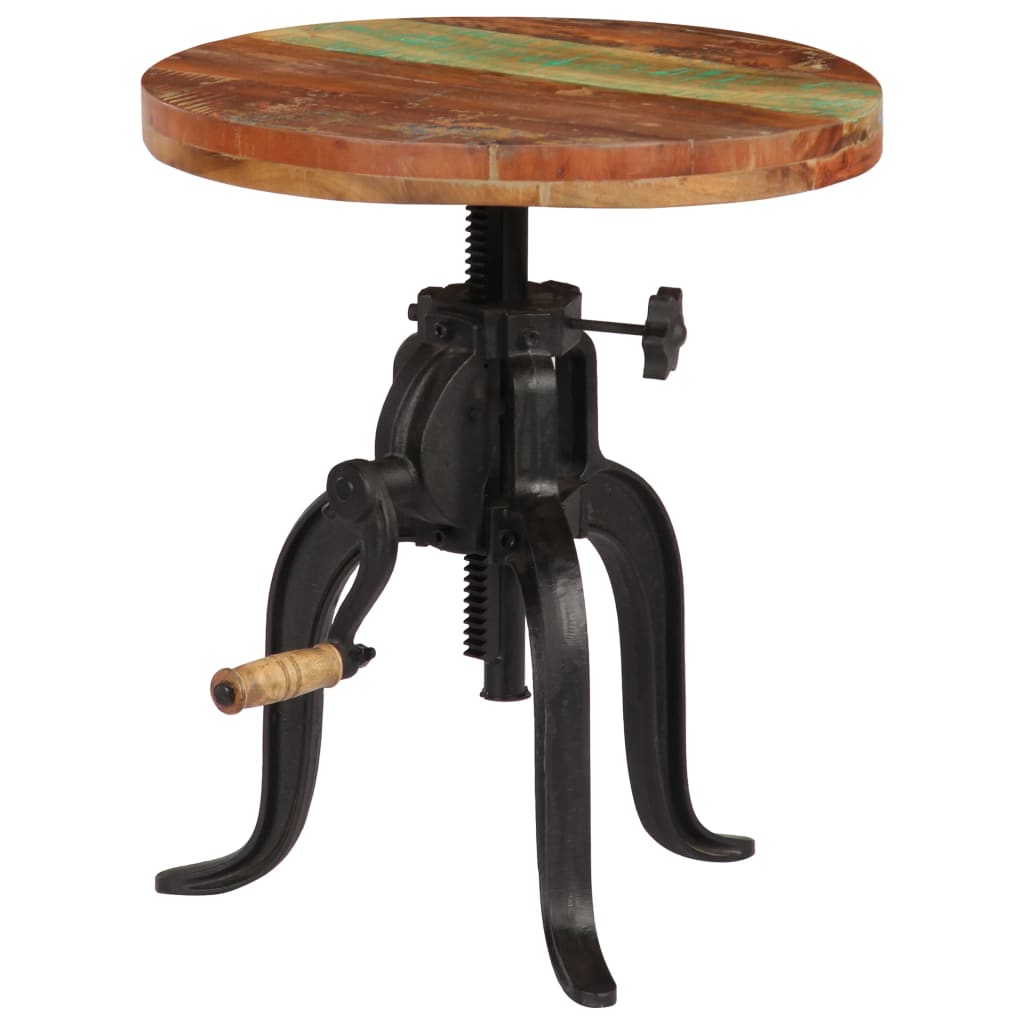 sidebord 45x(45-62) cm massivt genbrugstræ og støbejern