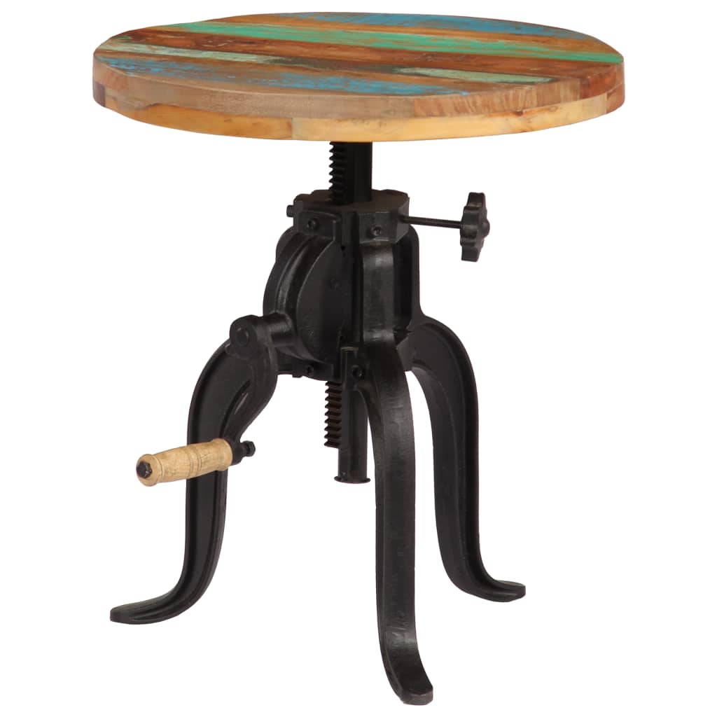 sidebord 45x(45-62) cm massivt genbrugstræ og støbejern