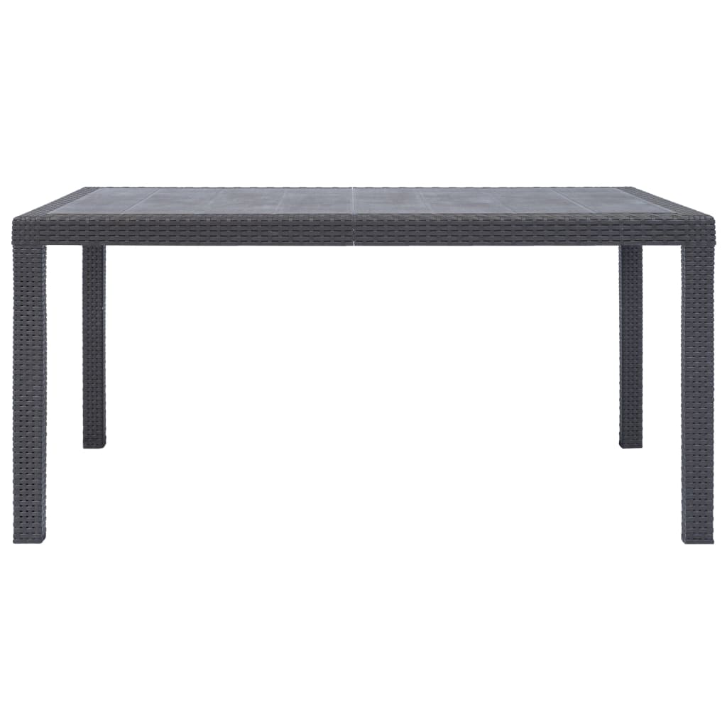 havebord 150 x 90 x 72 cm plastik rattanlook brun