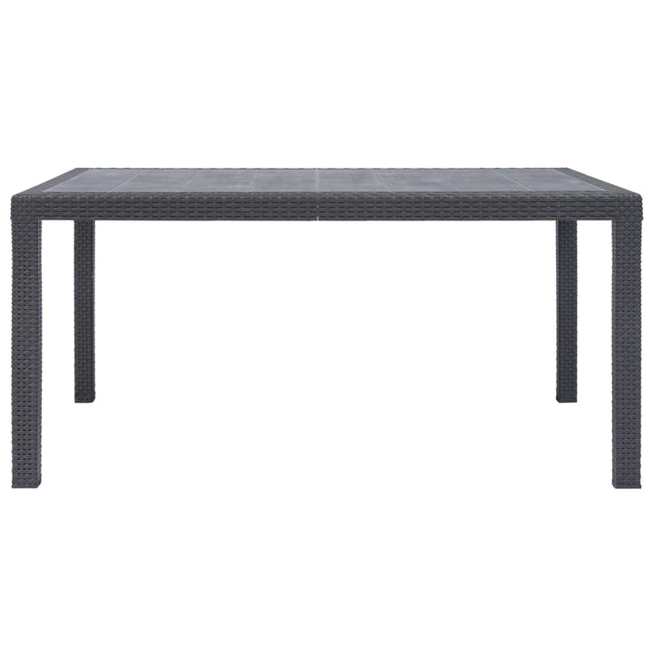 havebord 150 x 90 x 72 cm plastik rattanlook brun