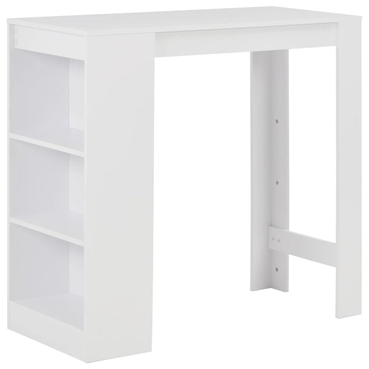 barbord med hylde 110x50x103 cm hvid