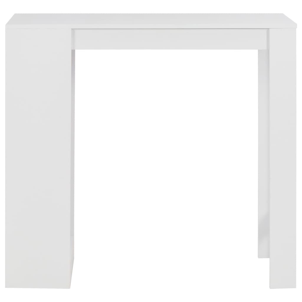 barbord med hylde 110x50x103 cm hvid