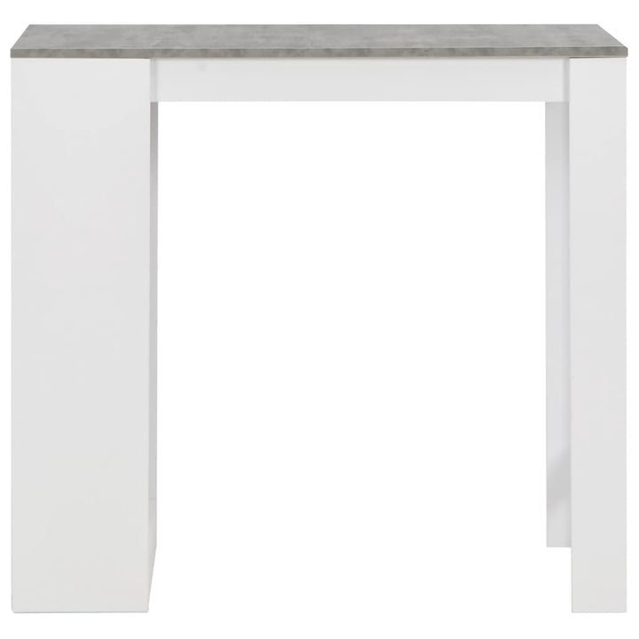 barbord med hylde 110x50x103 cm hvid