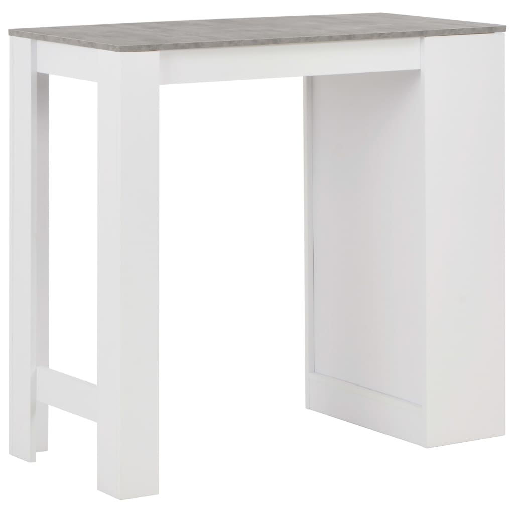 barbord med hylde 110x50x103 cm hvid