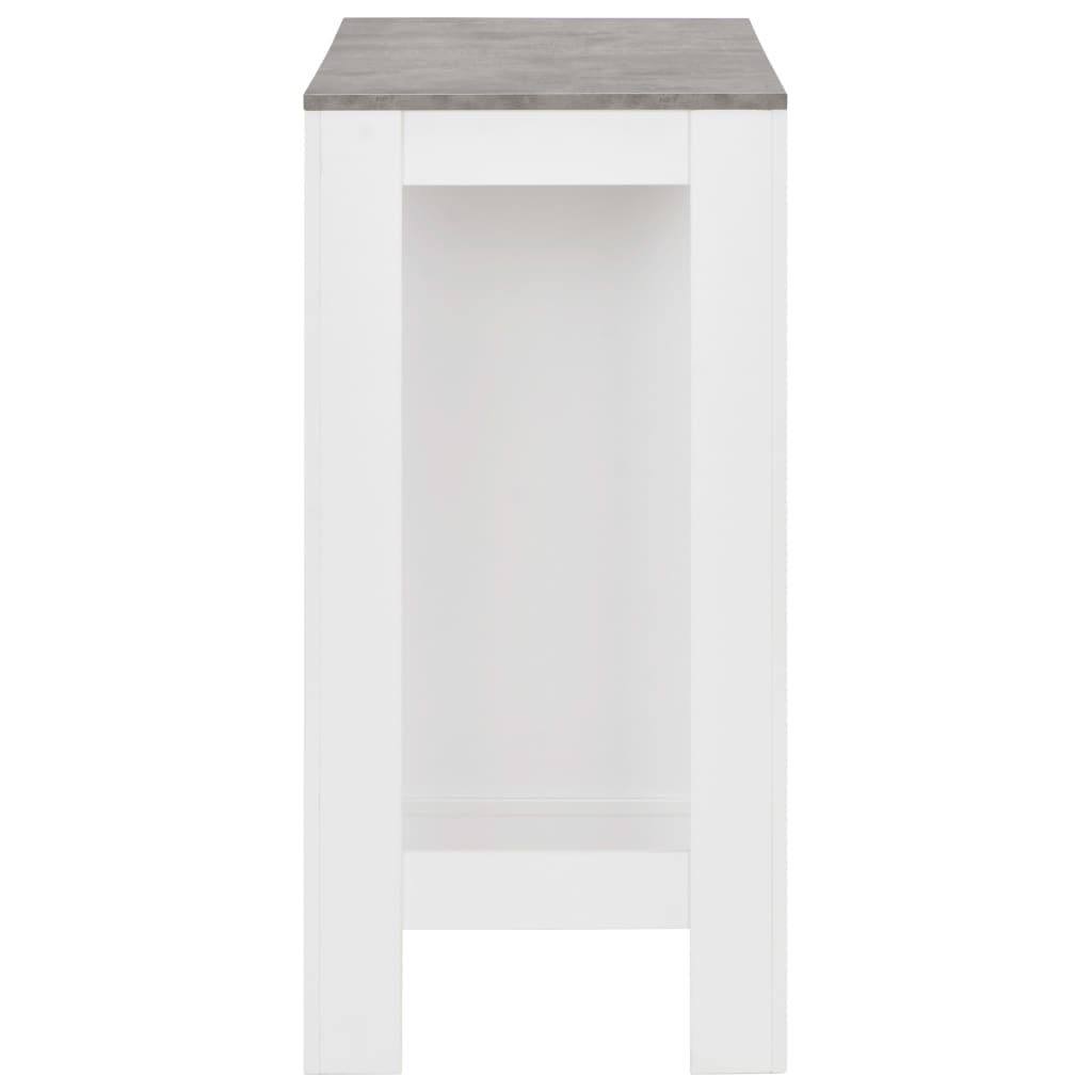 barbord med hylde 110x50x103 cm hvid