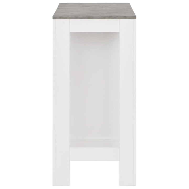 barbord med hylde 110x50x103 cm hvid