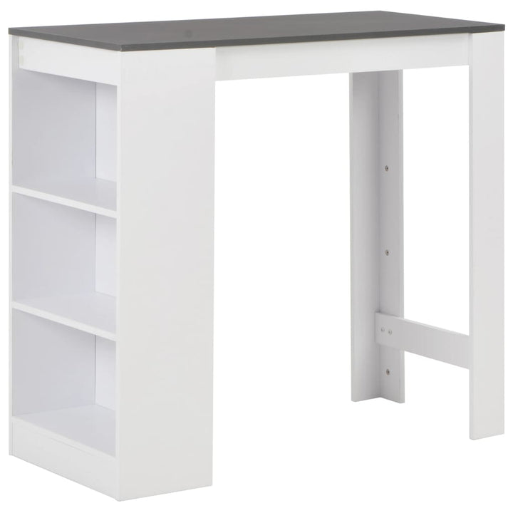 barbord med hylde 110x50x103 cm hvid