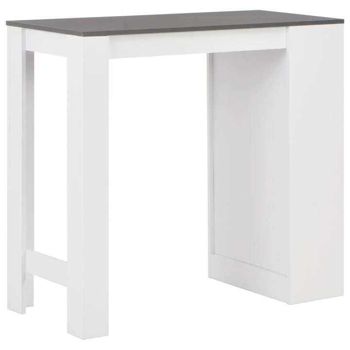 barbord med hylde 110x50x103 cm hvid