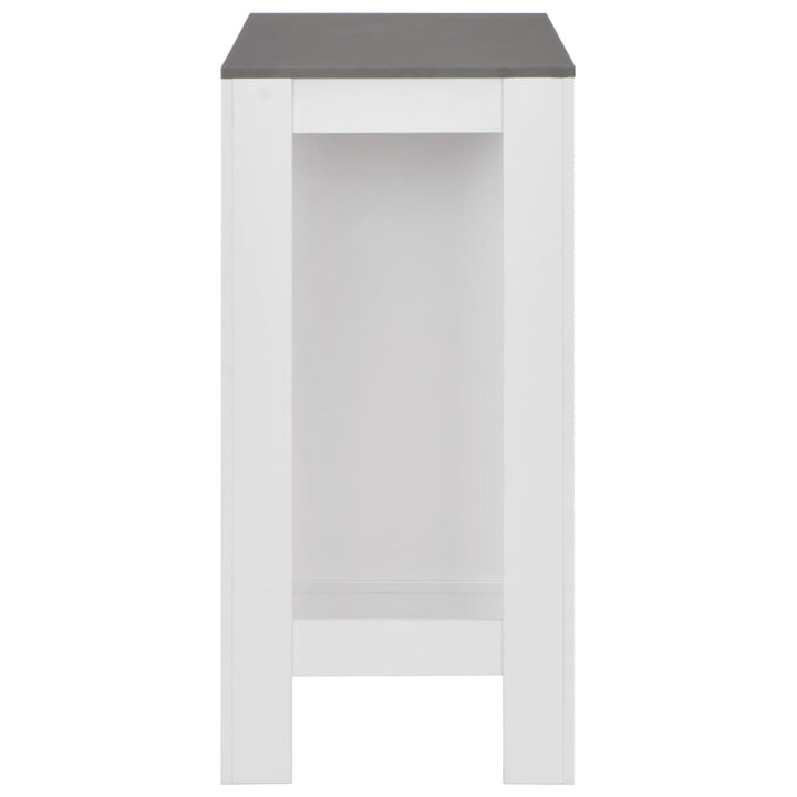 barbord med hylde 110x50x103 cm hvid