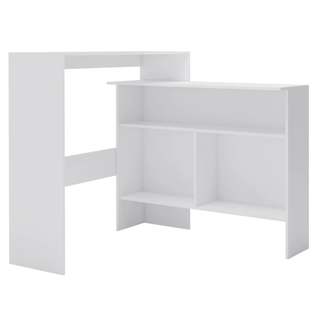 barbord med 2 bordplader 130x40x120 cm hvid