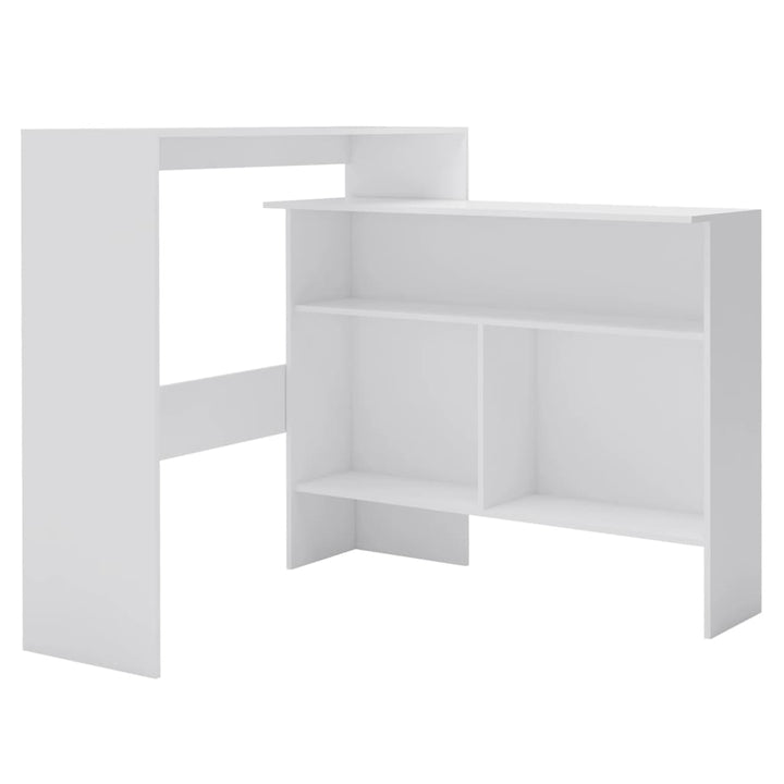barbord med 2 bordplader 130x40x120 cm hvid