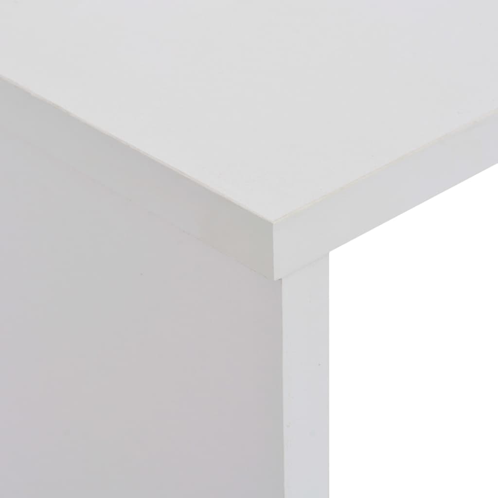 barbord med 2 bordplader 130x40x120 cm hvid