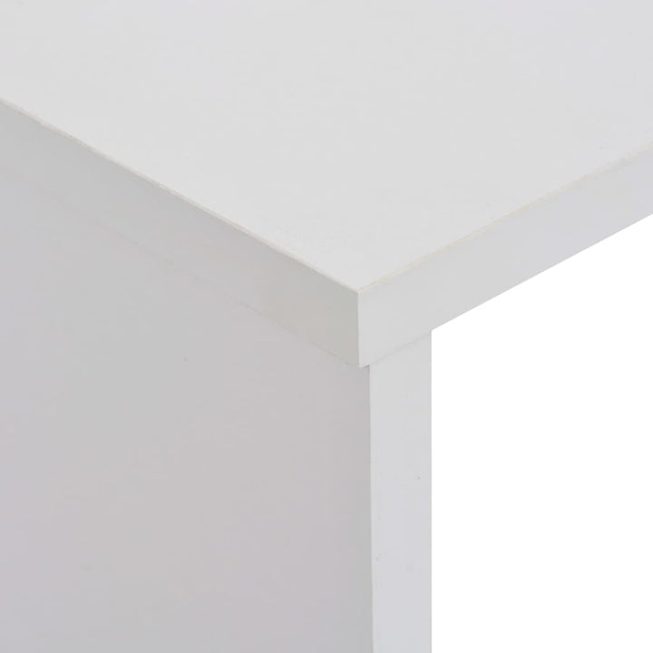 barbord med 2 bordplader 130x40x120 cm hvid