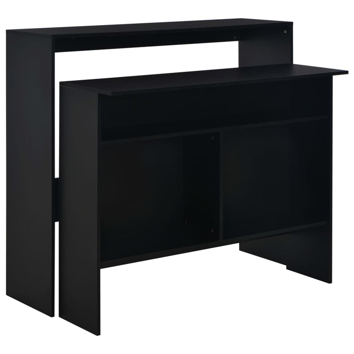 barbord med 2 bordplader 130x40x120 cm sort