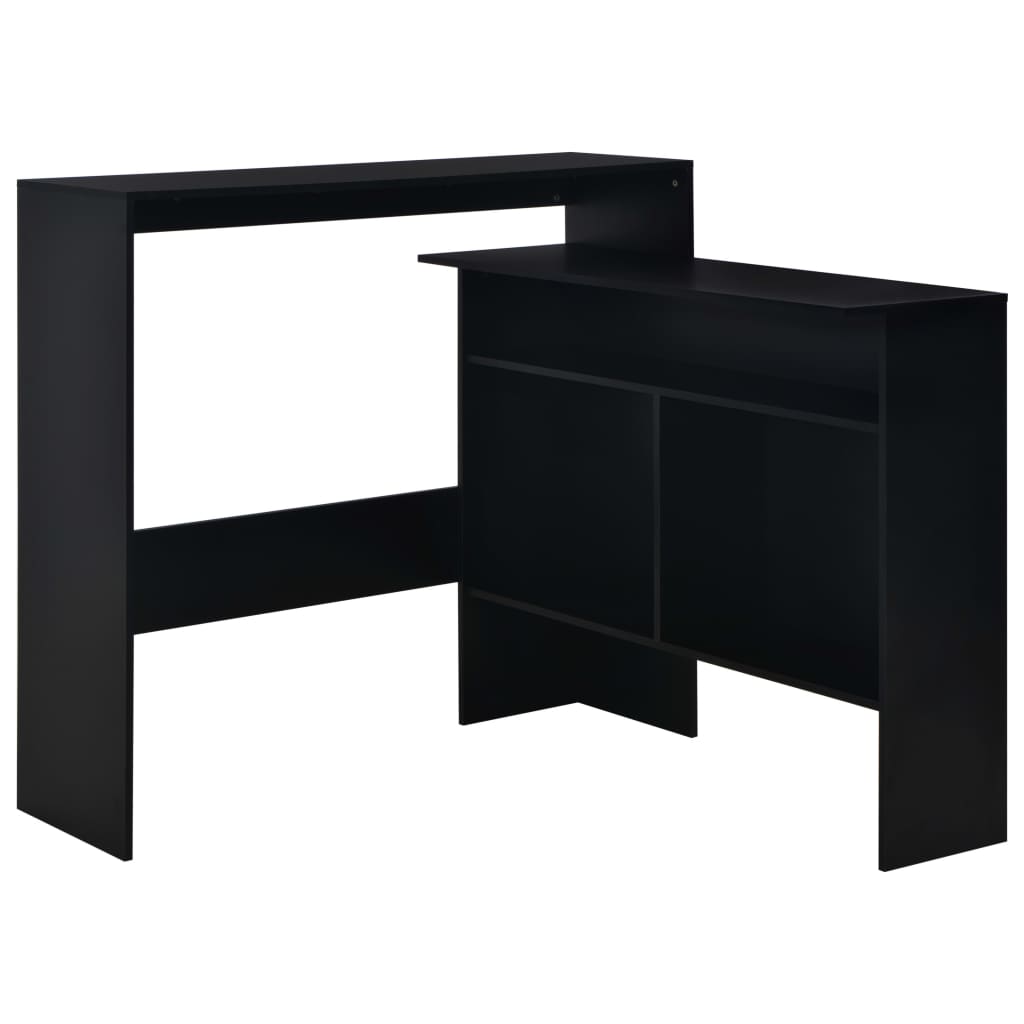 barbord med 2 bordplader 130x40x120 cm sort