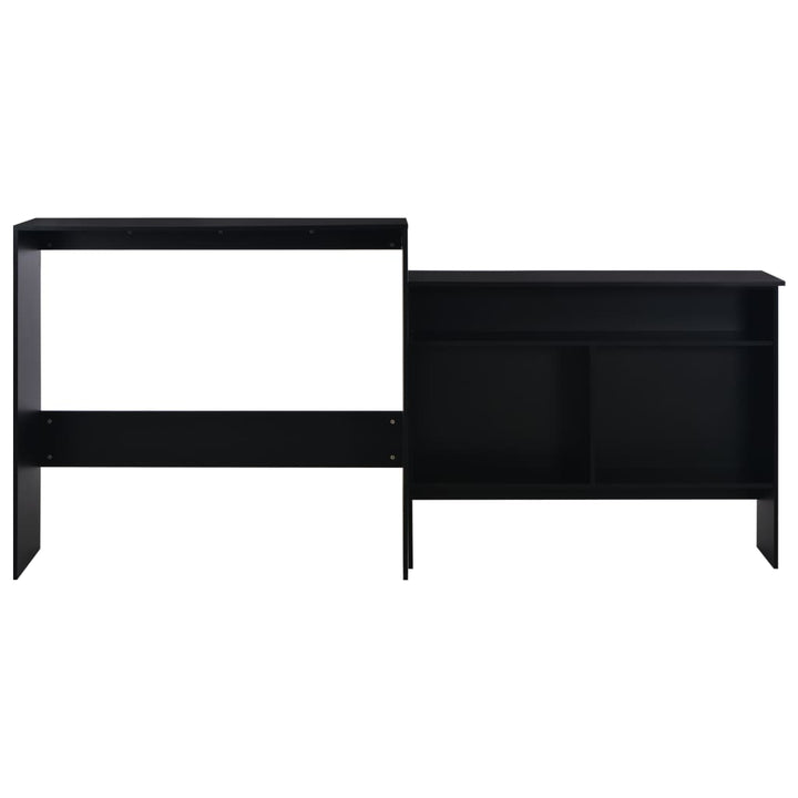 barbord med 2 bordplader 130x40x120 cm sort