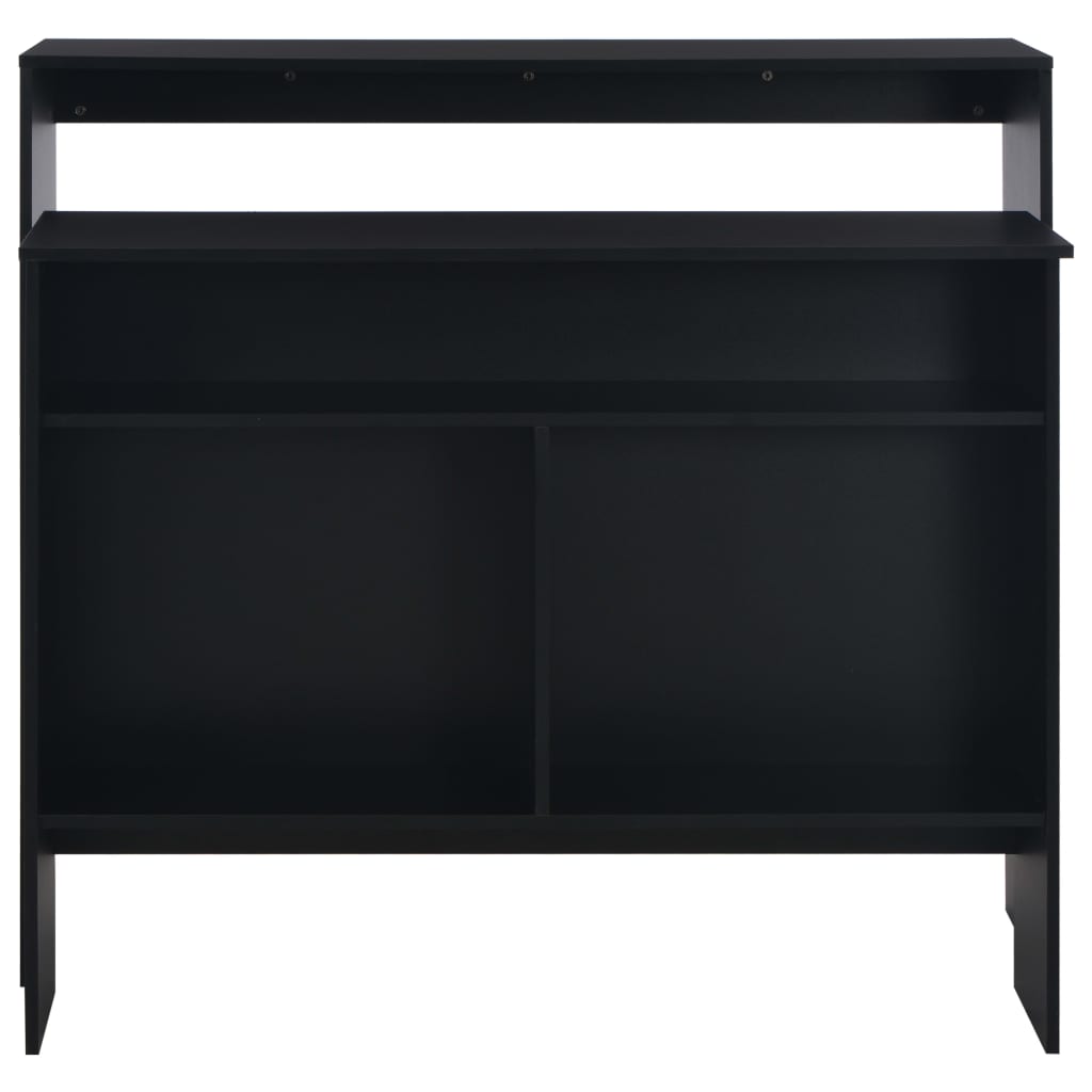 barbord med 2 bordplader 130x40x120 cm sort