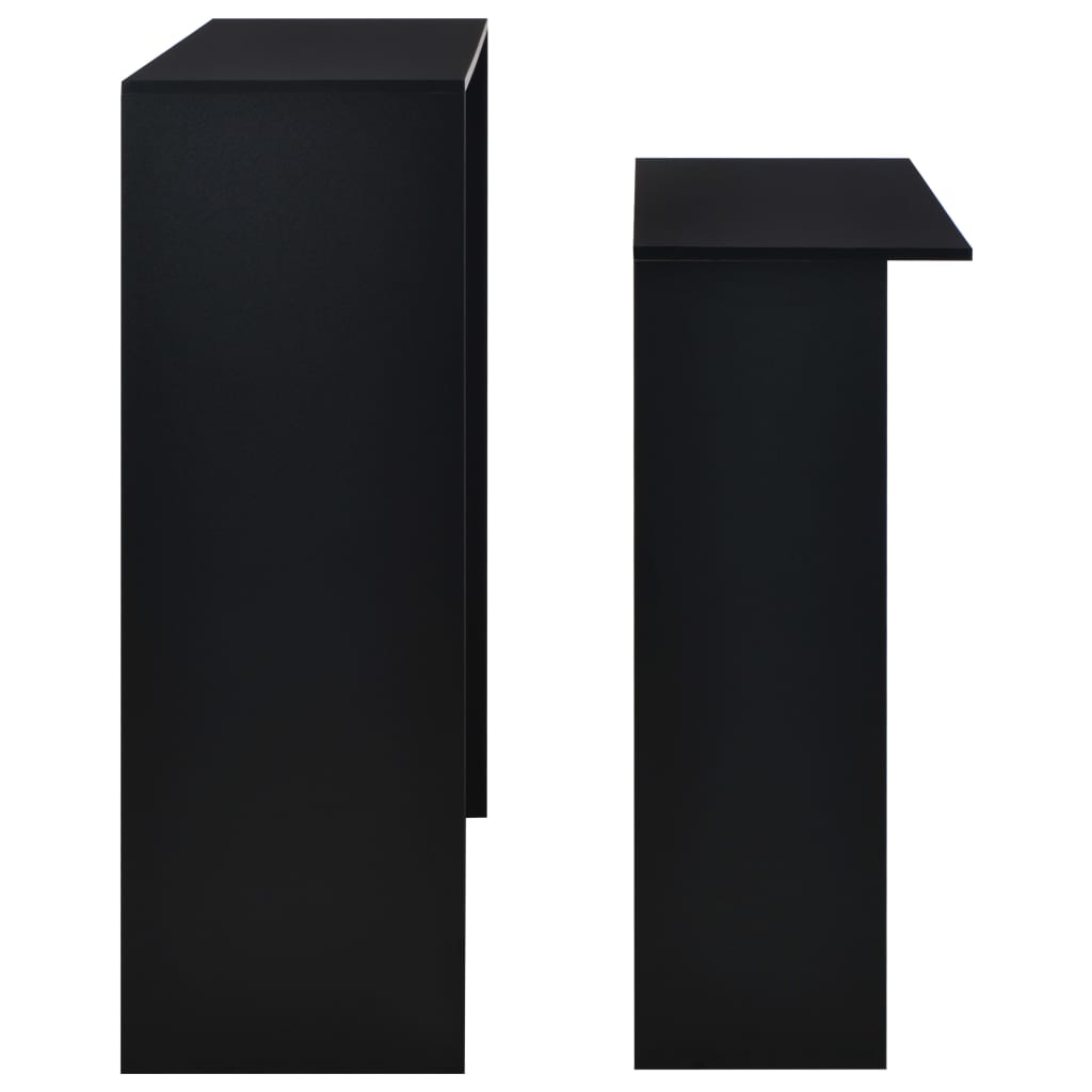 barbord med 2 bordplader 130x40x120 cm sort