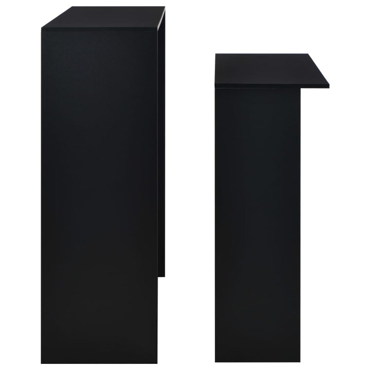 barbord med 2 bordplader 130x40x120 cm sort