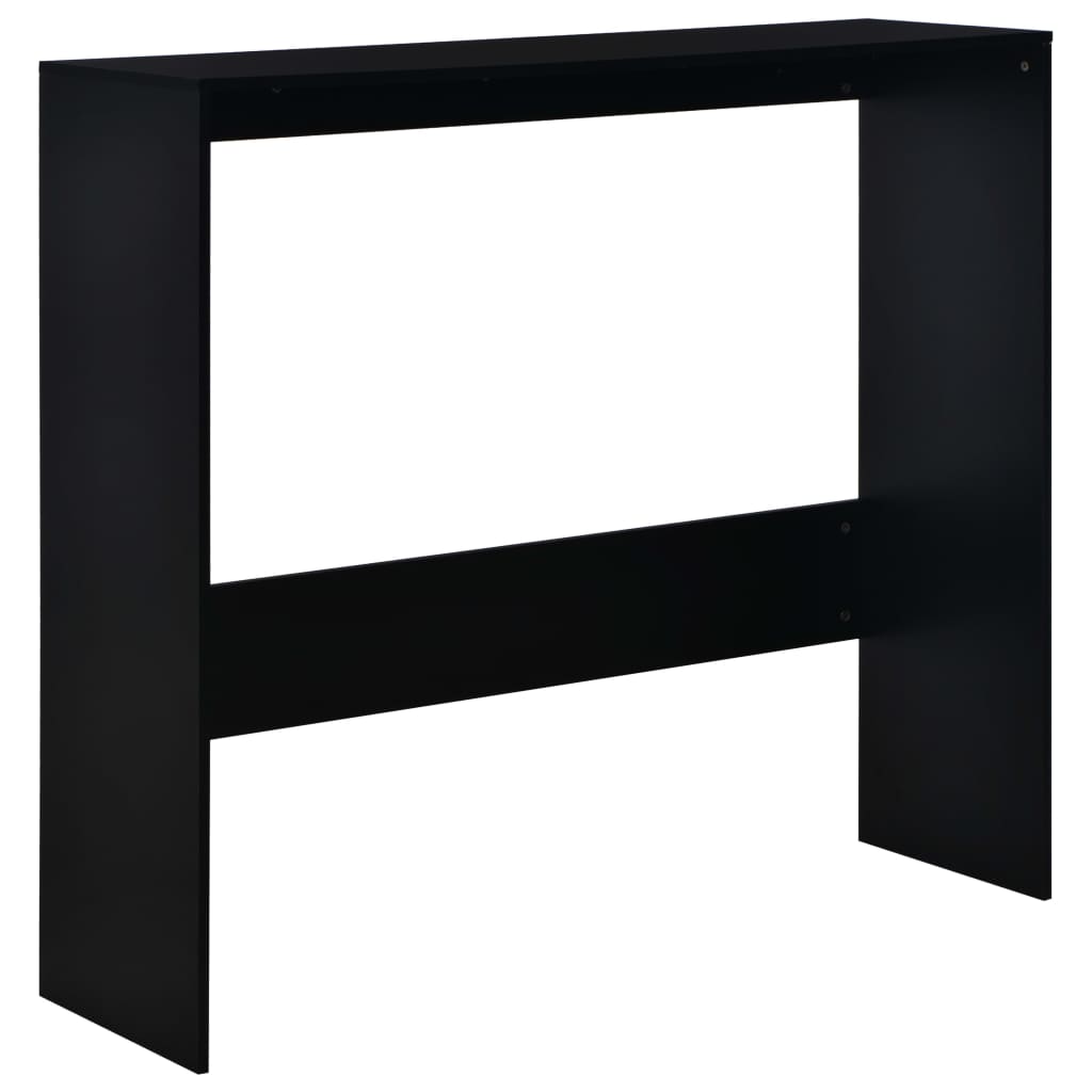 barbord med 2 bordplader 130x40x120 cm sort