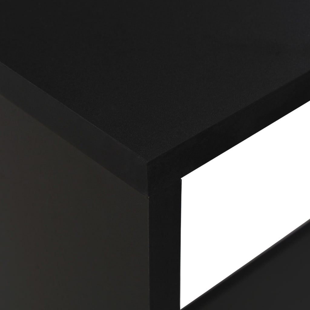 barbord med 2 bordplader 130x40x120 cm sort