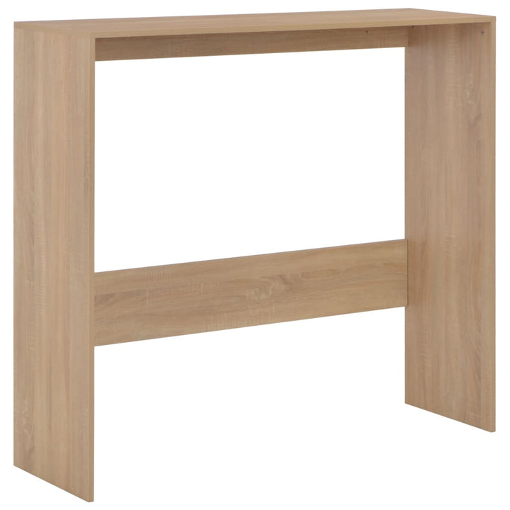 barbord med 2 bordplader 130x40x120 cm egetræsfarvet