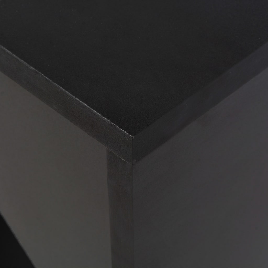 barbord med flytbar hylde 138x39x110 cm sort