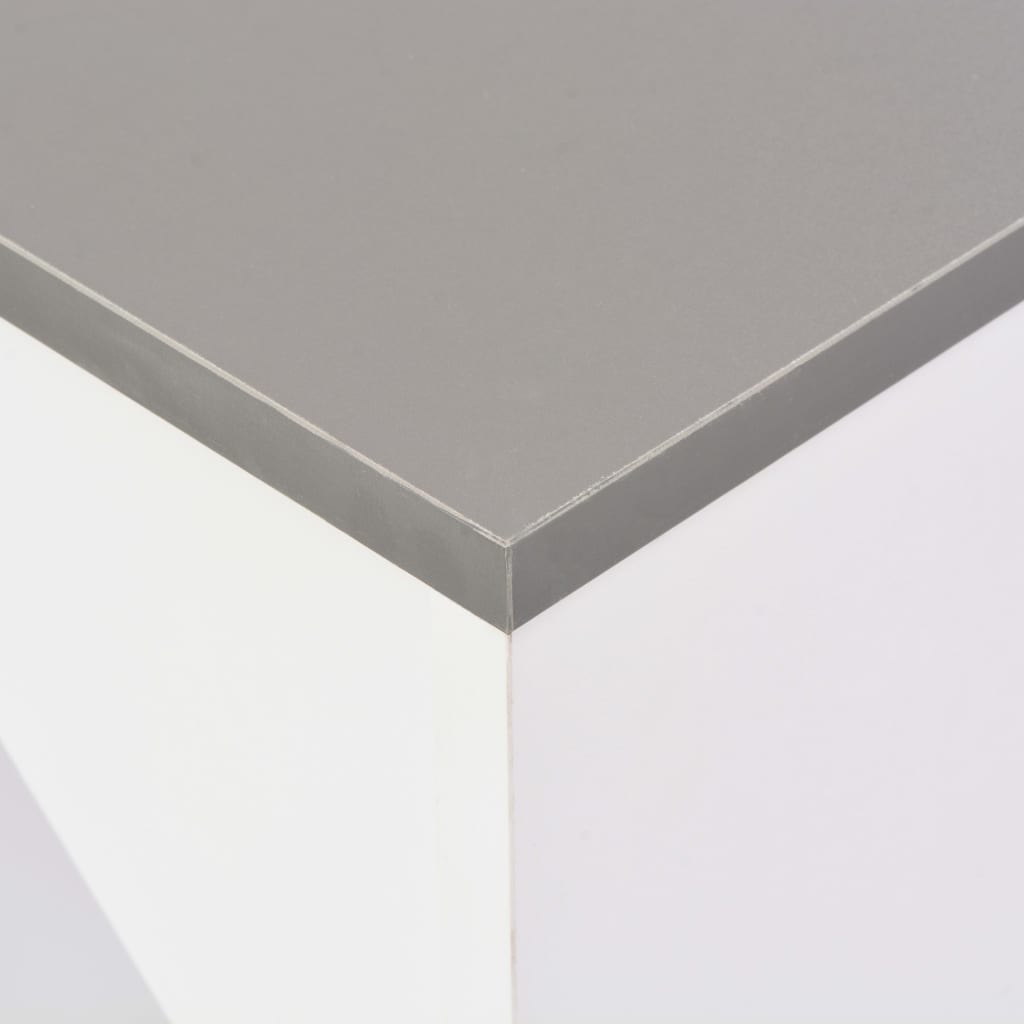 barbord med flytbar hylde 138x39x110 cm hvid