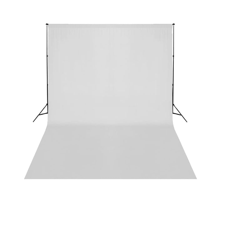 teleskopisk stativsystem til baggrund + hvid fotobaggrund 3 x 5 m