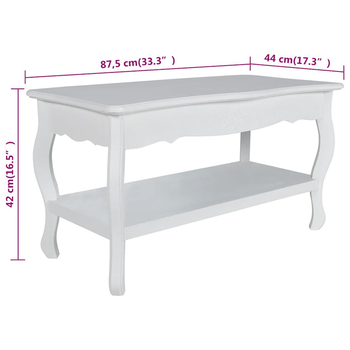 sofabord 2 niveauer MDF hvid
