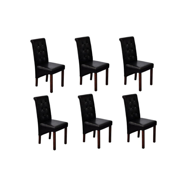 spisebordsstole 6 stk. kunstlæder sort