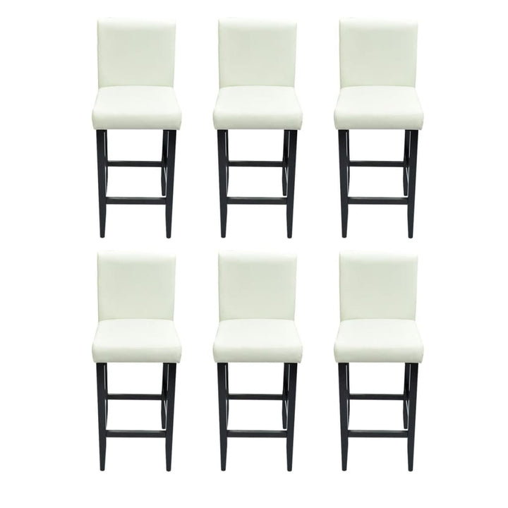 barstole 6 stk. kunstlæder hvid