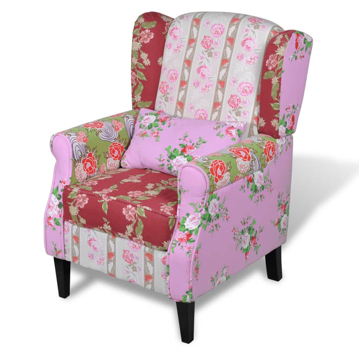 lænestol med patchworkdesign stof