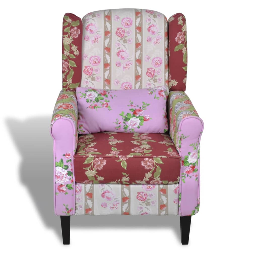 lænestol med patchworkdesign stof