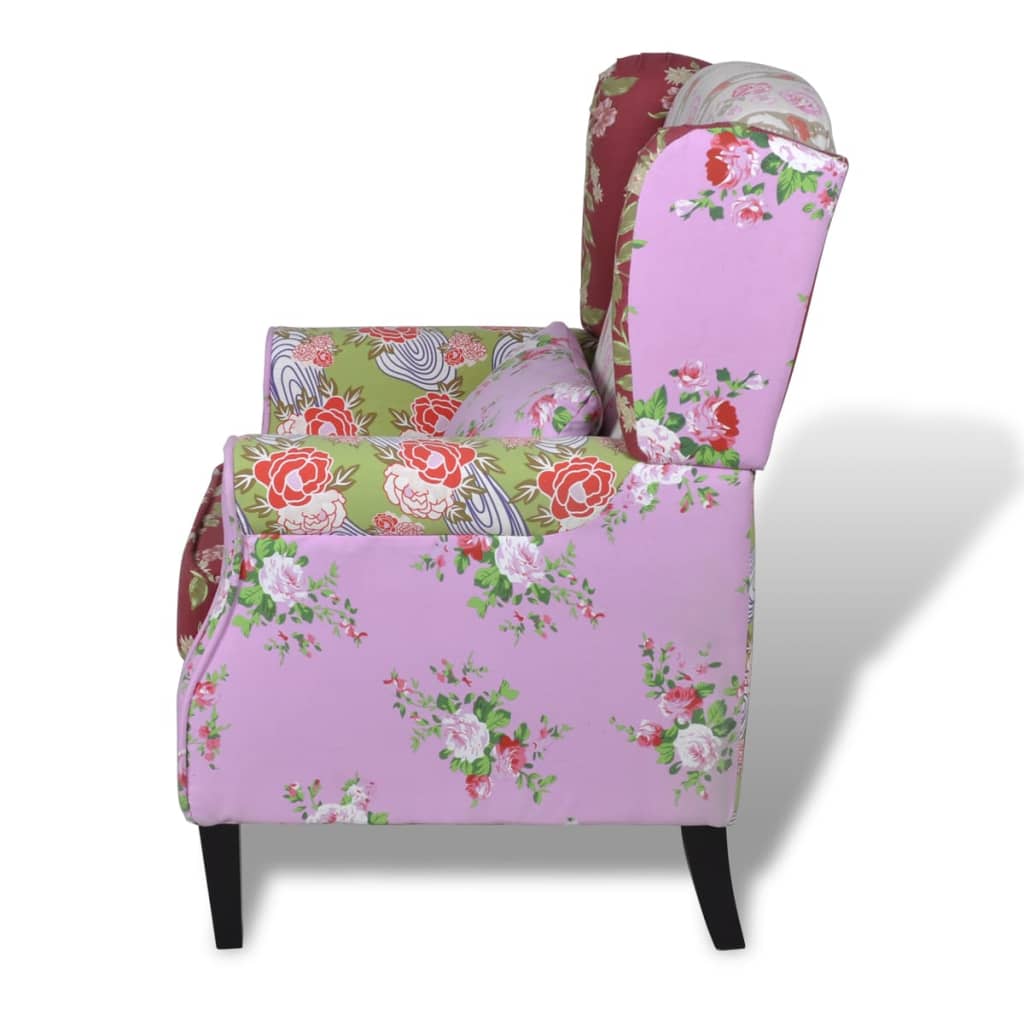 lænestol med patchworkdesign stof