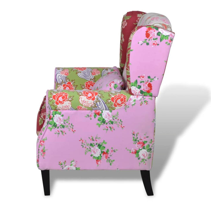 lænestol med patchworkdesign stof
