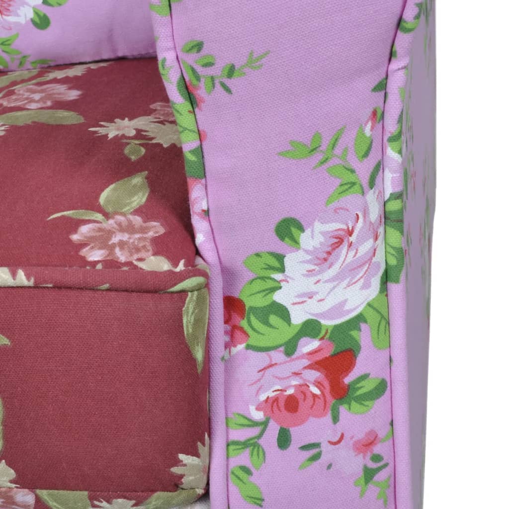 lænestol med patchworkdesign stof