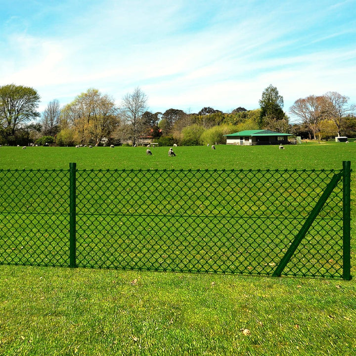 trådhegn med stolper og spyd 1,25x15 m stål