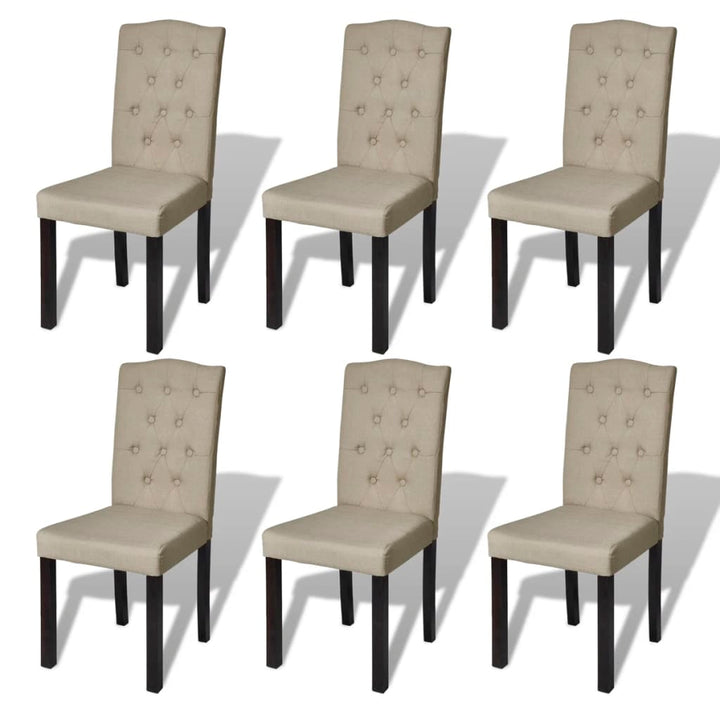 spisebordsstole 6 stk. stof kamelfarvet