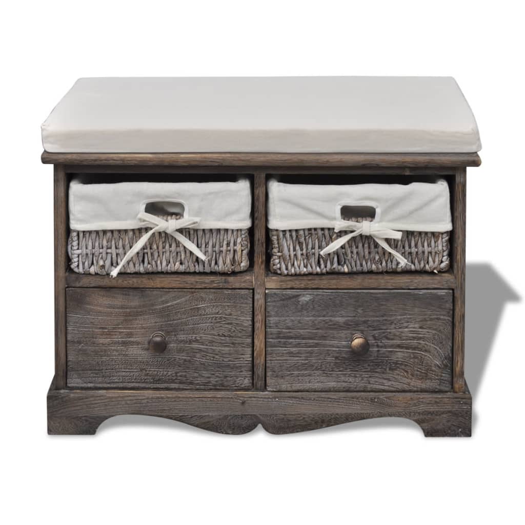 opbevaringsbænk 62x33x42 cm kejsertræ brun