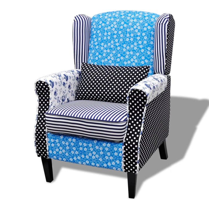 lænestol med patchworkdesign stof