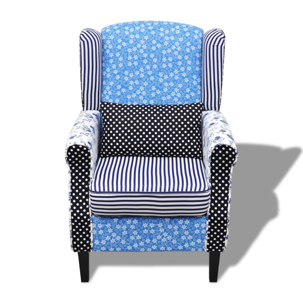lænestol med patchworkdesign stof