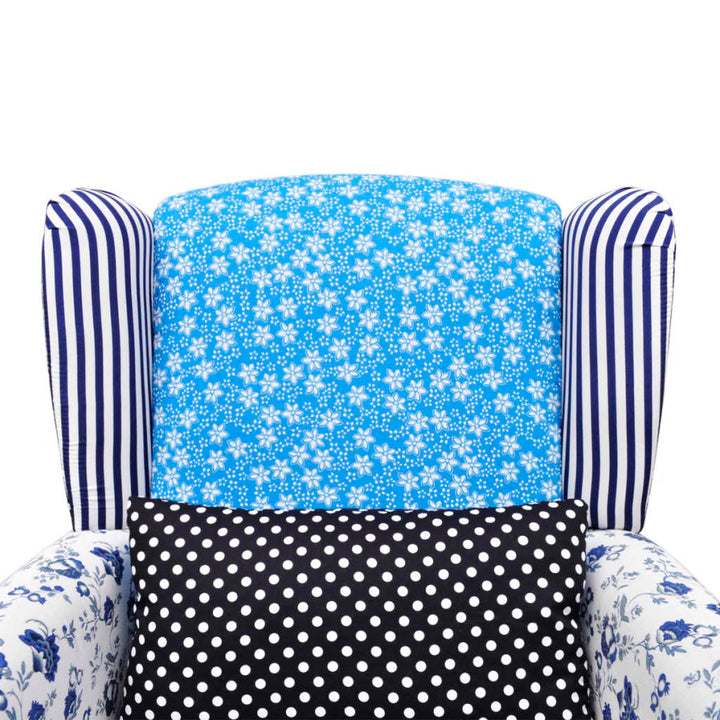 lænestol med patchworkdesign stof