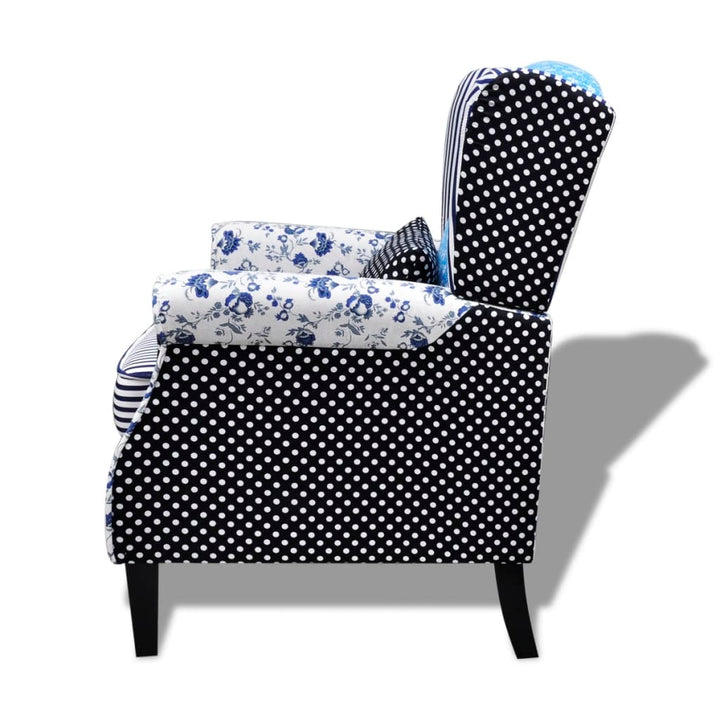 lænestol med patchworkdesign stof
