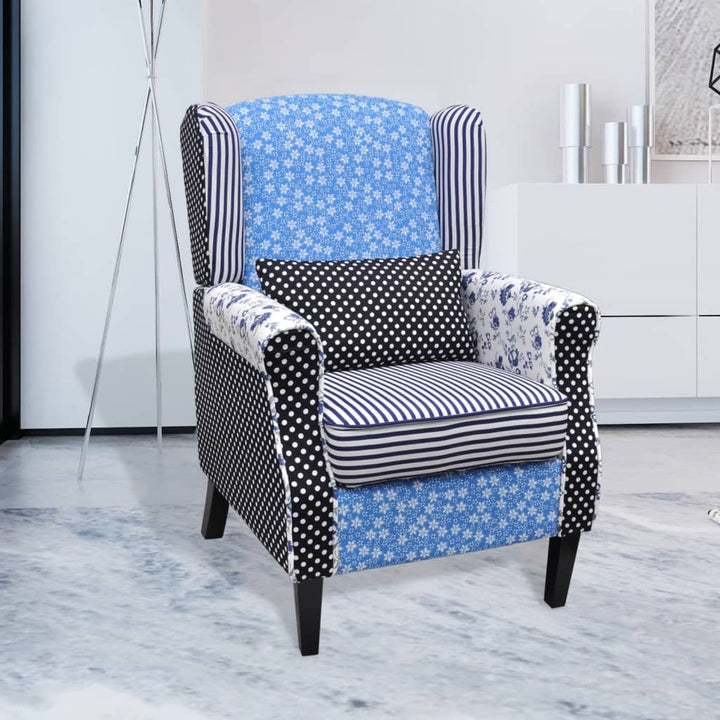 lænestol med patchworkdesign stof