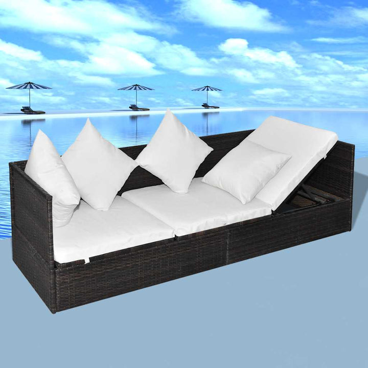 Solstol Brun 200 x 60 x 58 cm polyrattan